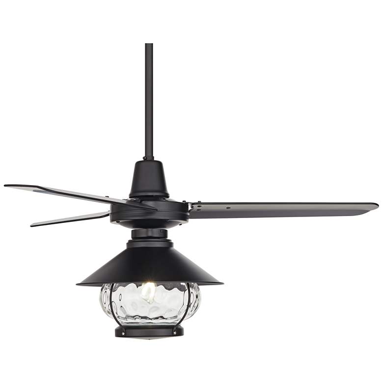 Image 7 44 inch Plaza DC Matte Black Finish Damp Rated LED Ceiling Fan more views