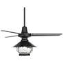 44" Plaza DC Matte Black Finish Damp Rated LED Ceiling Fan