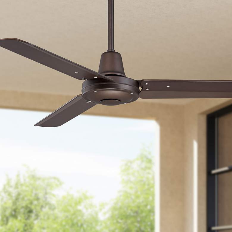 Image 1 44 inch Plaza DC Oil-Rubbed Bronze Damp Rated Ceiling Fan with Remote