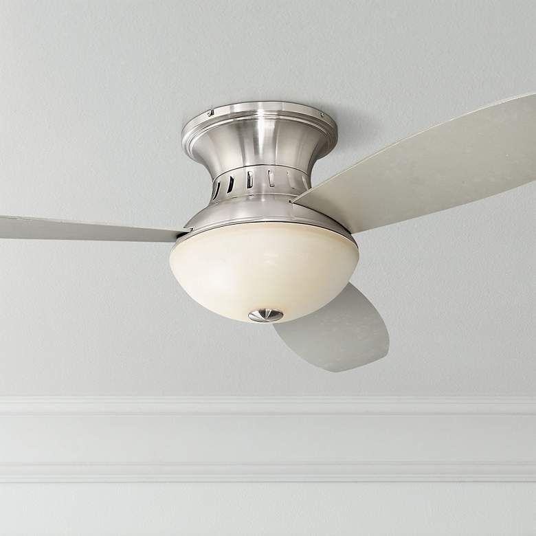 Image 1 44 inch Possini Encore Brushed Nickel Hugger LED Ceiling Fan