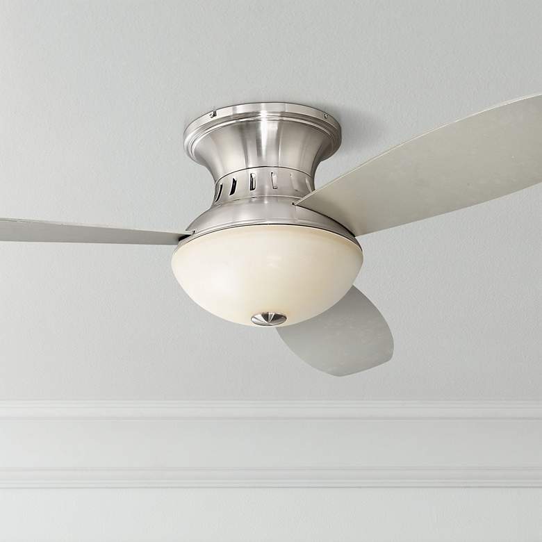 Image 1 44" Possini Encore Brushed Nickel Hugger LED Ceiling Fan