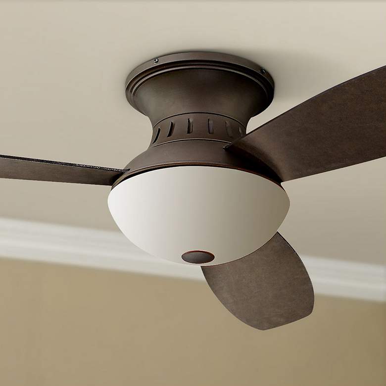 Image 1 44" Possini Euro Encore Bronze Hugger LED Ceiling Fan