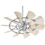 44" Quorum Windmill Galvanized Finish Rustic Ceiling Fan with Remote