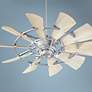 44" Quorum Windmill Galvanized Finish Rustic Ceiling Fan with Remote