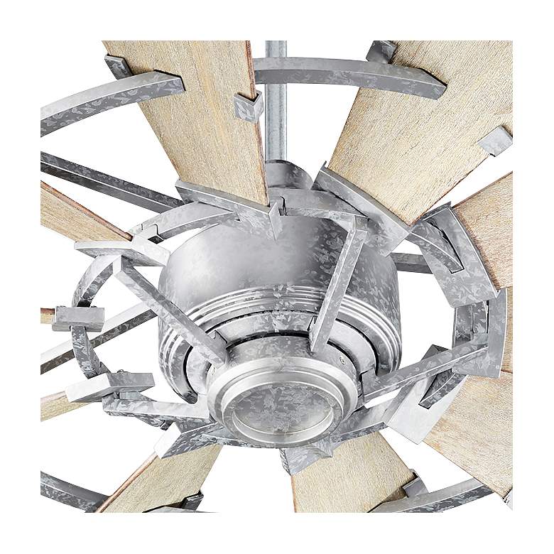 Image 3 44" Quorum Windmill Galvanized Finish Rustic Ceiling Fan with Remote more views