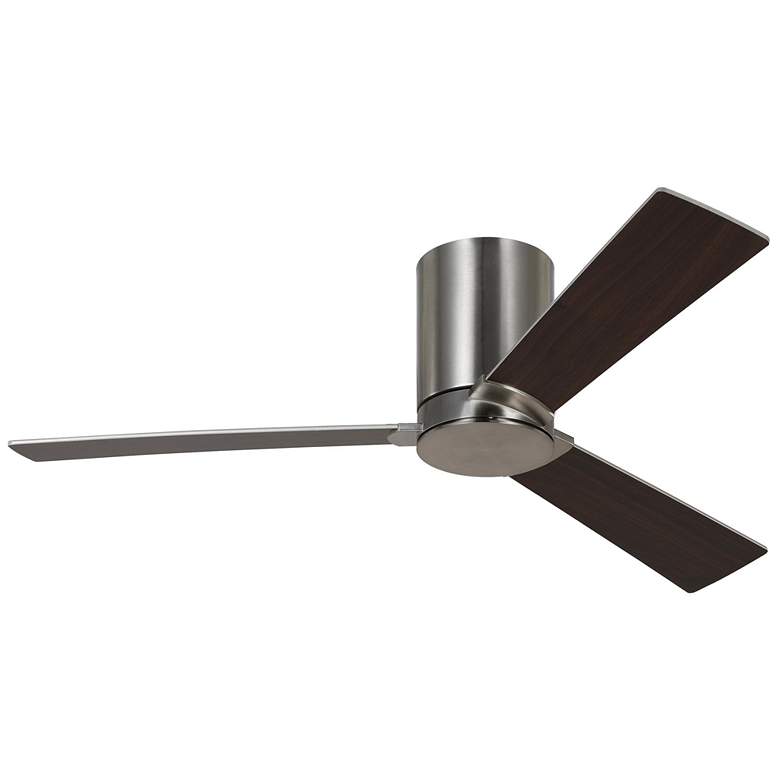 Image 1 44" Rozzen Brushed Steel Ceiling Fan w/ Walnut Blades