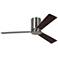 44" Rozzen Brushed Steel Ceiling Fan w/ Walnut Blades
