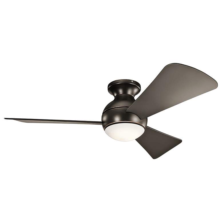 Image 2 44" Sola Olde Bronze Wet Rated Hugger Ceiling Fan with Wall Control