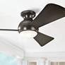 44" Sola Olde Bronze Wet Rated Hugger Ceiling Fan with Wall Control
