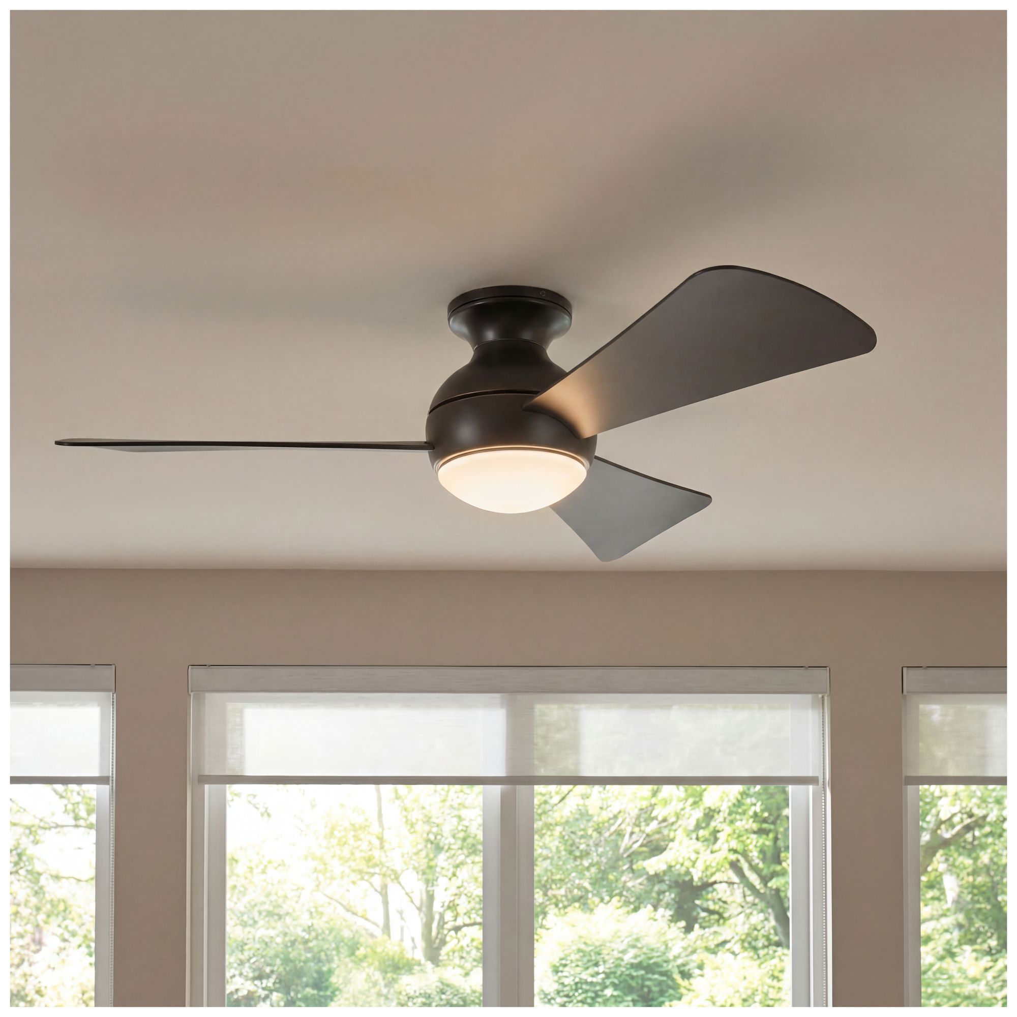 Image 3 44" Sola Olde Bronze Wet Rated Hugger Ceiling Fan with Wall Control more views