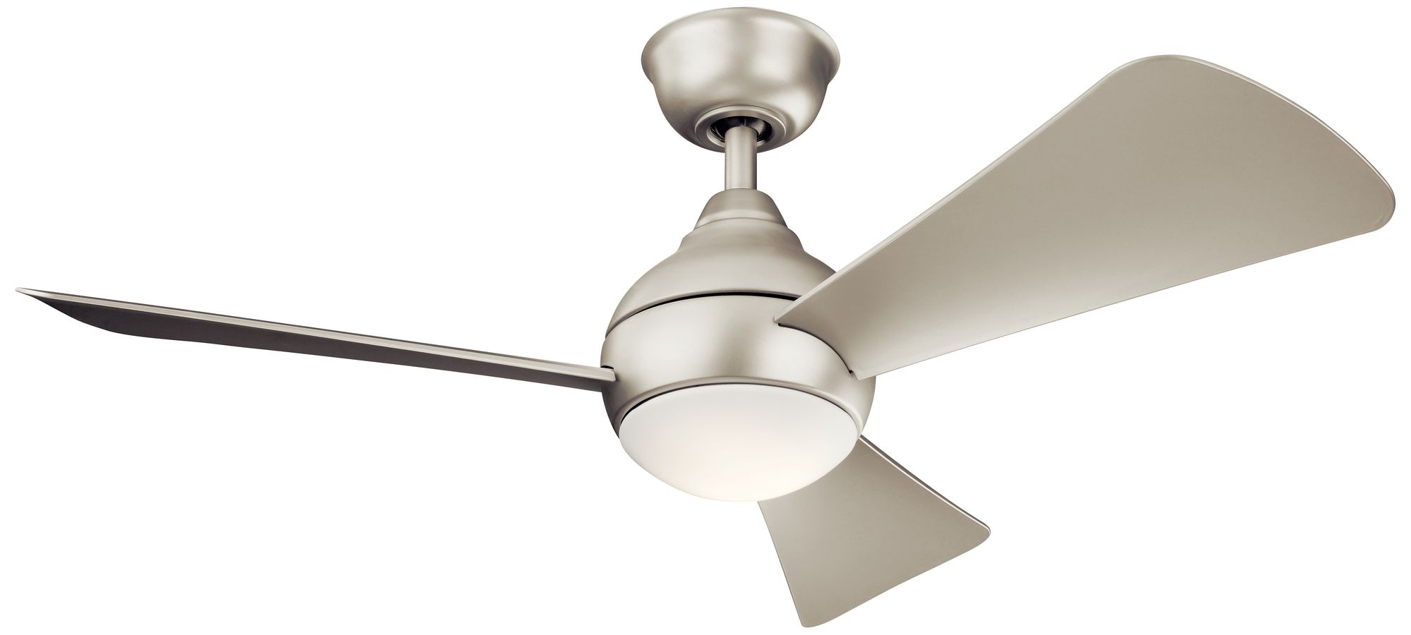 Image 3 44" Sola Satin Nickel Wet Rated LED Hugger Fan with Wall Control more views
