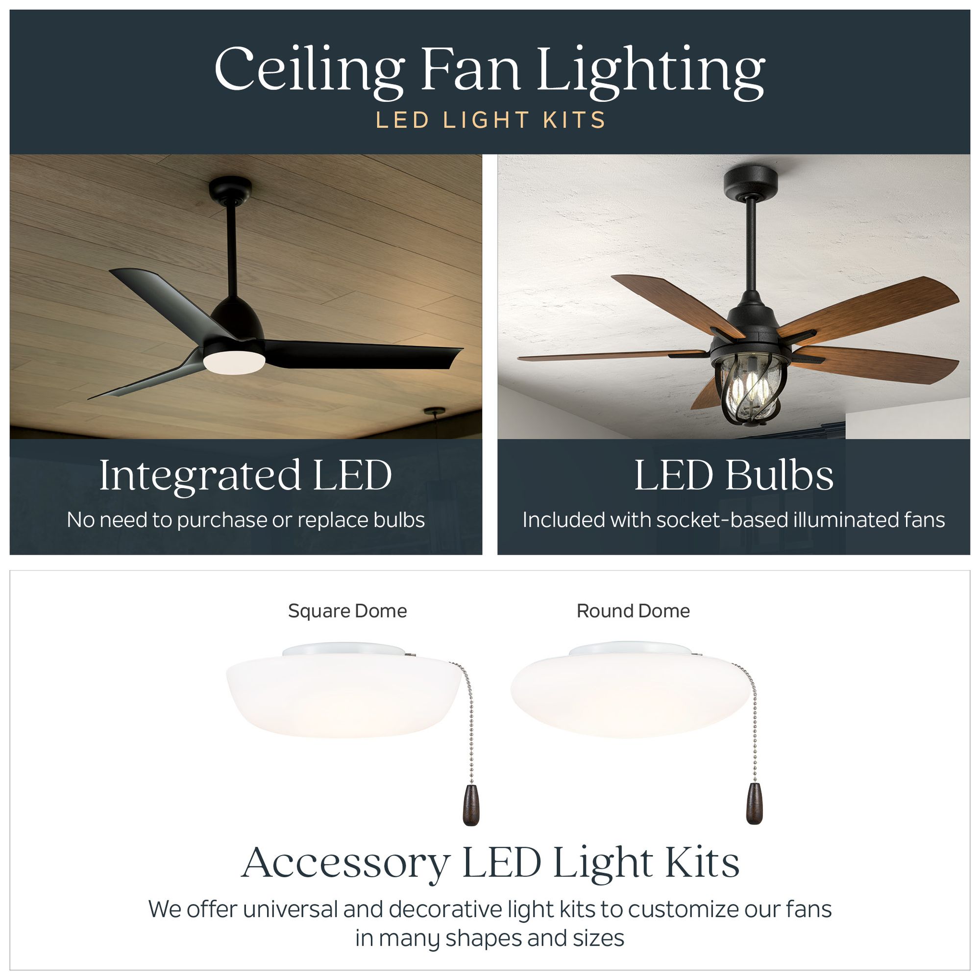 Image 4 44" Sola Satin Nickel Wet Rated LED Hugger Fan with Wall Control more views