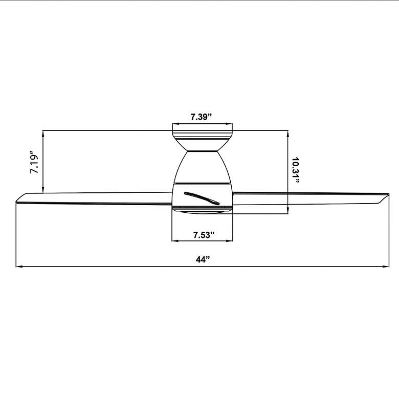 Image 3 44" Tip Top Brushed Aluminum 2700K LED Smart Ceiling Fan more views