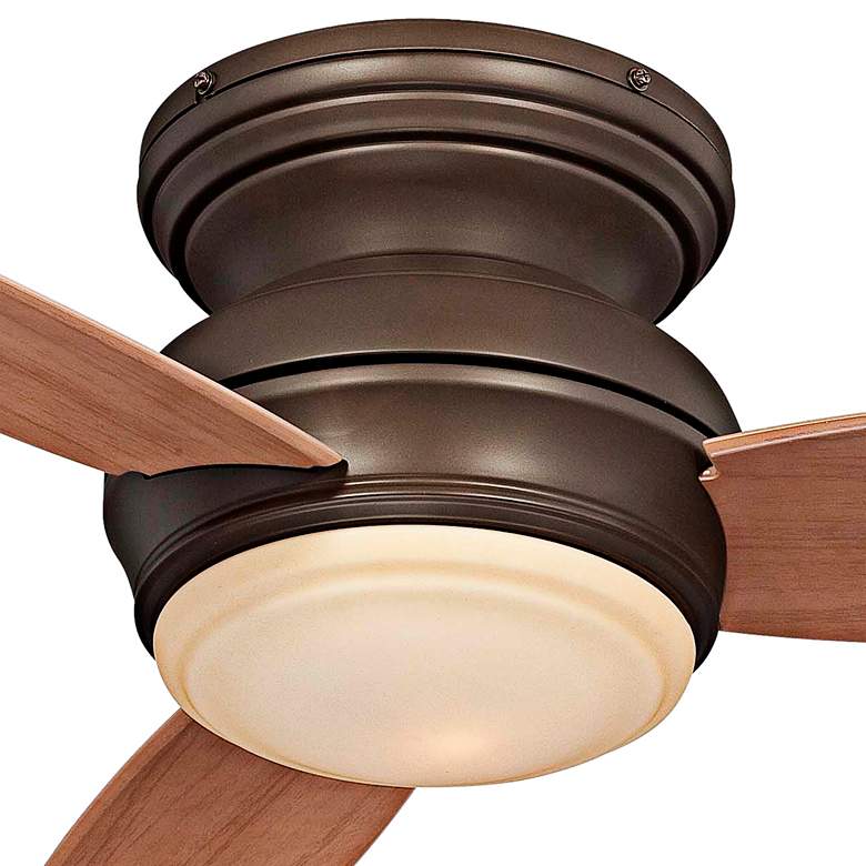 44&quot; Traditional Concept Bronze Flushmount Fan with Wall Control more views