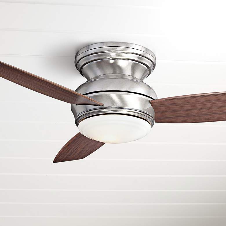 Image 1 44 inch Traditional Concept Pewter Flushmount LED Fan with Wall Control