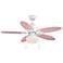 44" Vaxcel Alice Pink and Daisy Print Ceiling Fan