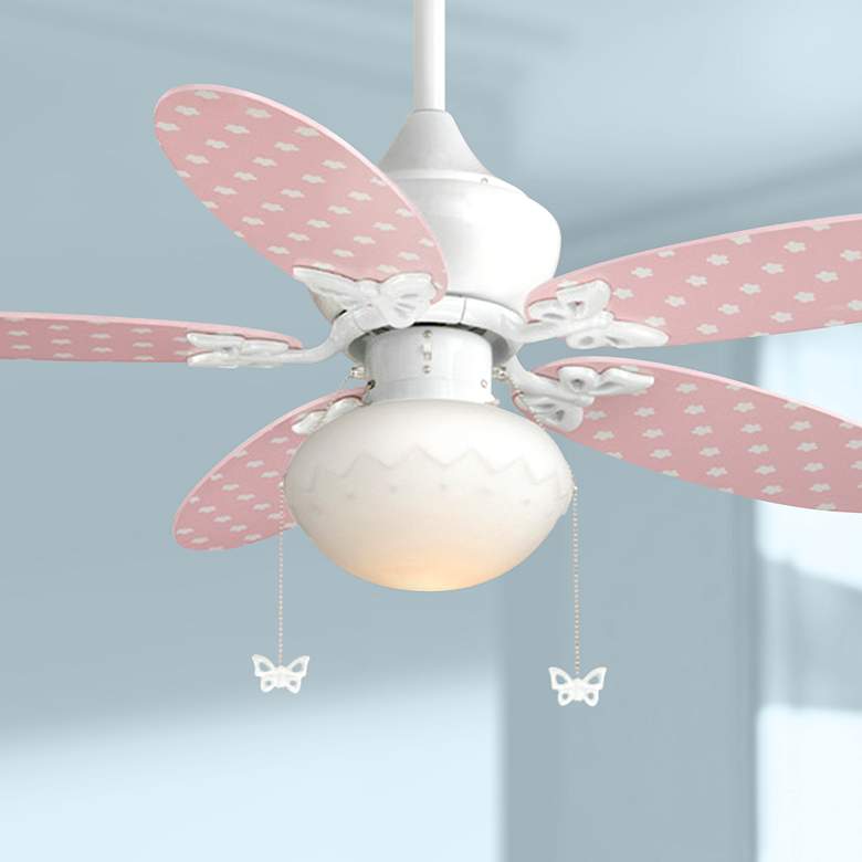 Image 1 44 inch Vaxcel Alice Pink and Daisy Print Ceiling Fan