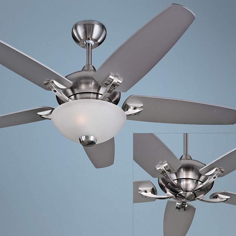 Image 1 44 inch Versio II Brushed Steel Ceiling Fan with Light Kit