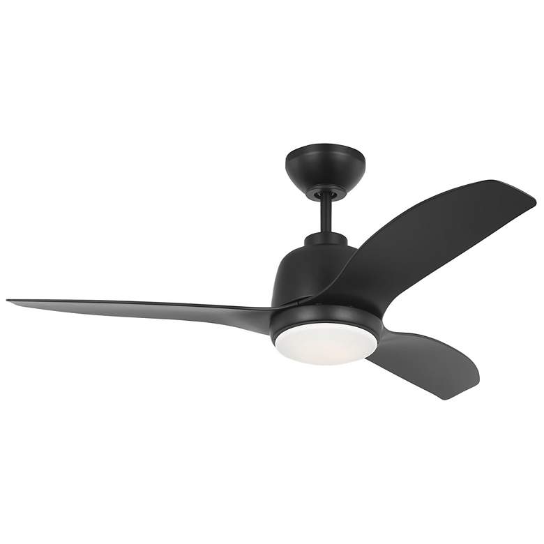 Image 1 44" Visual Comfort Avila Midnight Black Outdoor LED Fan with Remote