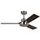 44" Visual Comfort Jovie Brushed Steel Ceiling Fan with Wall Control