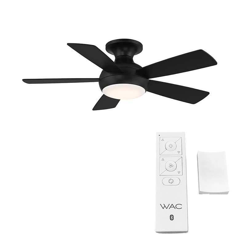 Image 4 44 inch WAC Odyssey Matte Black Damp LED Hugger Smart Ceiling Fan more views