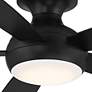 44" WAC Odyssey Matte Black Damp LED Hugger Smart Ceiling Fan in scene