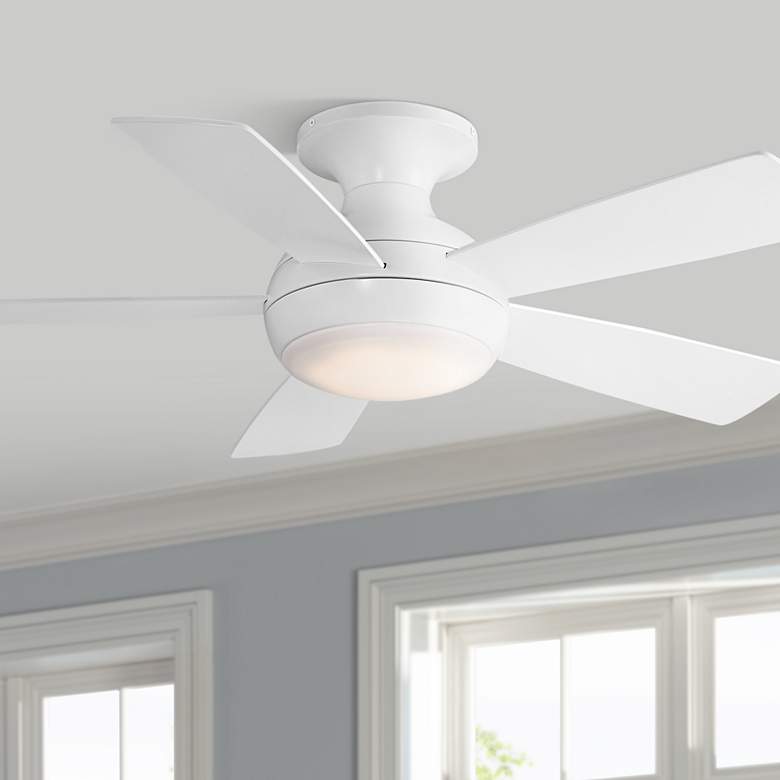 Image 1 44" WAC Odyssey Matte White LED Smart Ceiling Fan