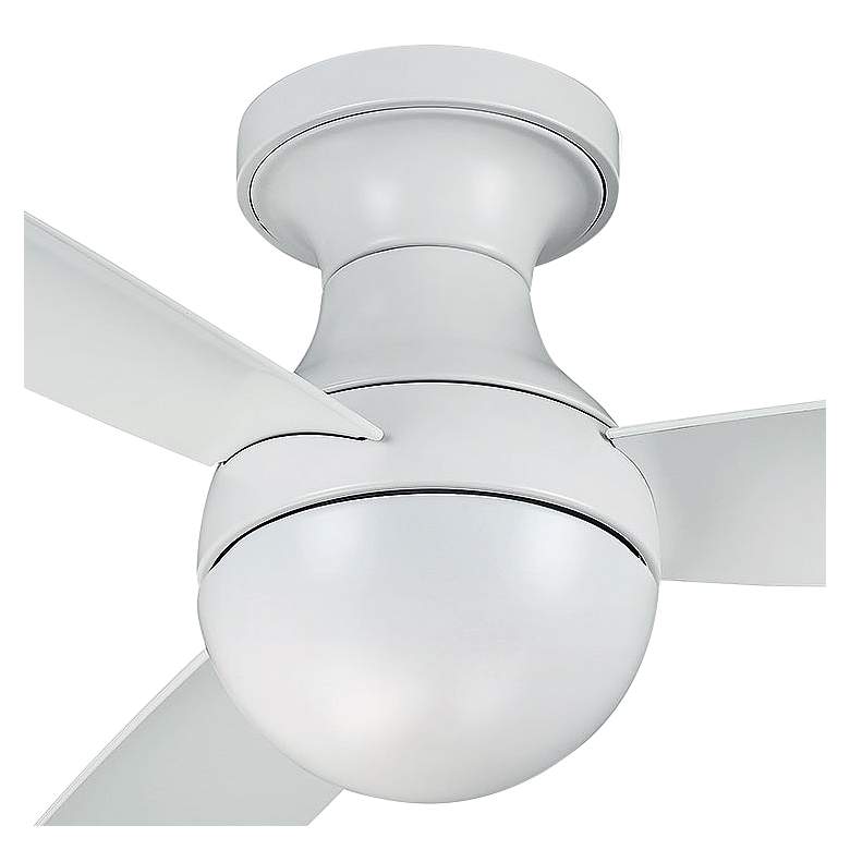 Image 2 44 inch WAC Orb Matte White Wet Rated Hugger Smart Ceiling Fan more views