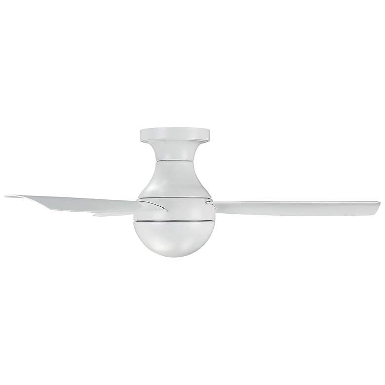 Image 3 44 inch WAC Orb Matte White Wet Rated Hugger Smart Ceiling Fan more views