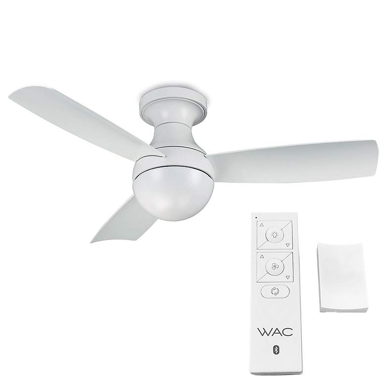 Image 4 44 inch WAC Orb Matte White Wet Rated Hugger Smart Ceiling Fan more views