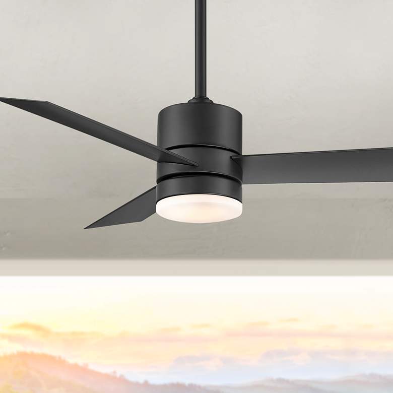 Image 1 44 inch WAC San Francisco Matte Black LED Wet Rated Smart Ceiling Fan