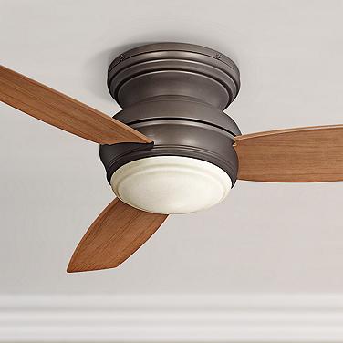 44" Minka Aire Concept Bronze LED Flushmount Fan with Wall Control