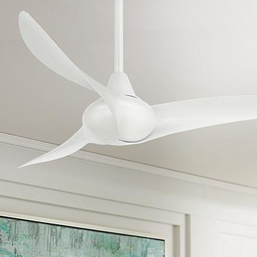 44" Minka Aire Wave White Ceiling Fan with Remote Control