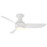 44" Modern Forms Corona Matte White LED Hugger Ceiling Fan with Remote