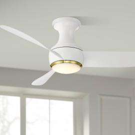 44" Modern Forms Corona White LED Smart Hugger Ceiling Fan Made to Ord