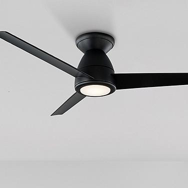 44" Modern Forms Tip Top Matte Black LED Hugger Ceiling Fan