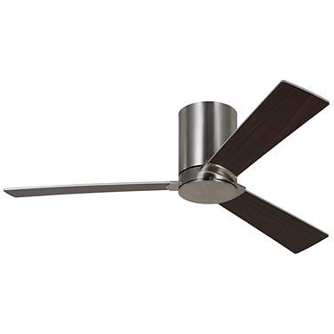 44" Rozzen Brushed Steel Ceiling Fan w/ Walnut Blades