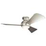 44" Sola Satin Nickel Wet Rated LED Hugger Fan with Wall Control