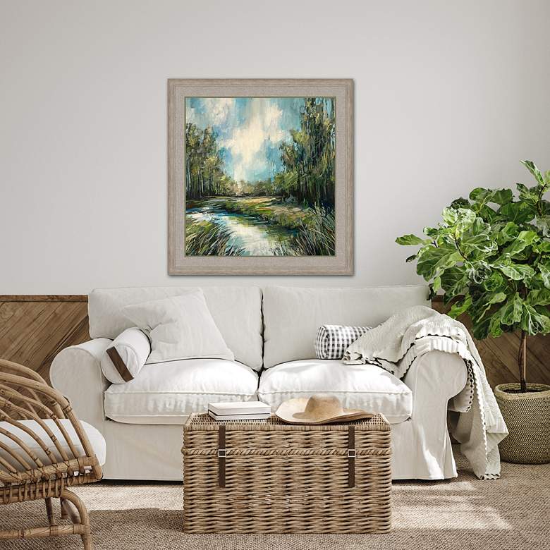 Image 1 Serene Waters 42" Square Giclee Framed Wall Art in scene