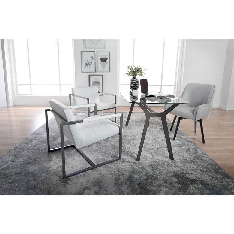 Image 1 Spire Heather Grey Fabric Luxe Swivel Accent Chair in scene