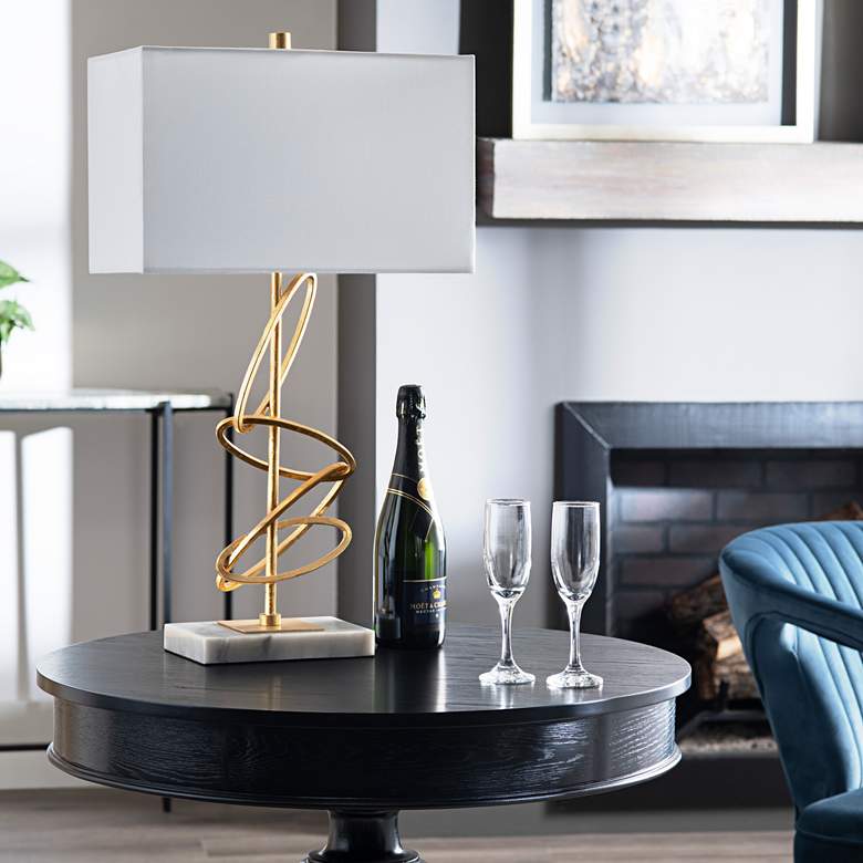 Image 1 Crestview Collection Ringo 29 1/2" High Modern Gold Rings Table Lamp in scene