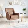Zuo Ontario Vintage Brown Fabric Accent Chair in scene
