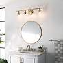 1_Kichler Everett 34 1/4"W Brushed Brass 4-Light Bath Light in scene