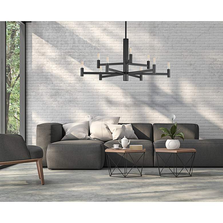 Image 1 Maxim Emana 33 1/2" Wide Black 9-Light Chandelier in scene