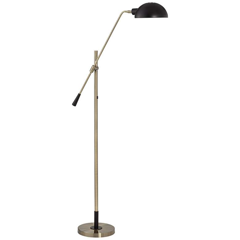 Image 1 44J17 - 67 inch Satin Gold Floor Lamps with Black Details ADA