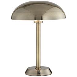 44J18 - Satin Gold Table Lamp with Dome /Metal Shade