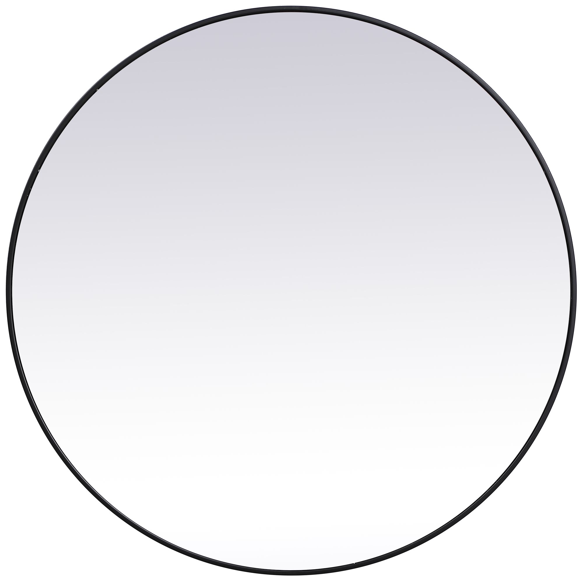 Image 2 45-in W x 45-in H Metal Frame Round Wall Mirror in Black