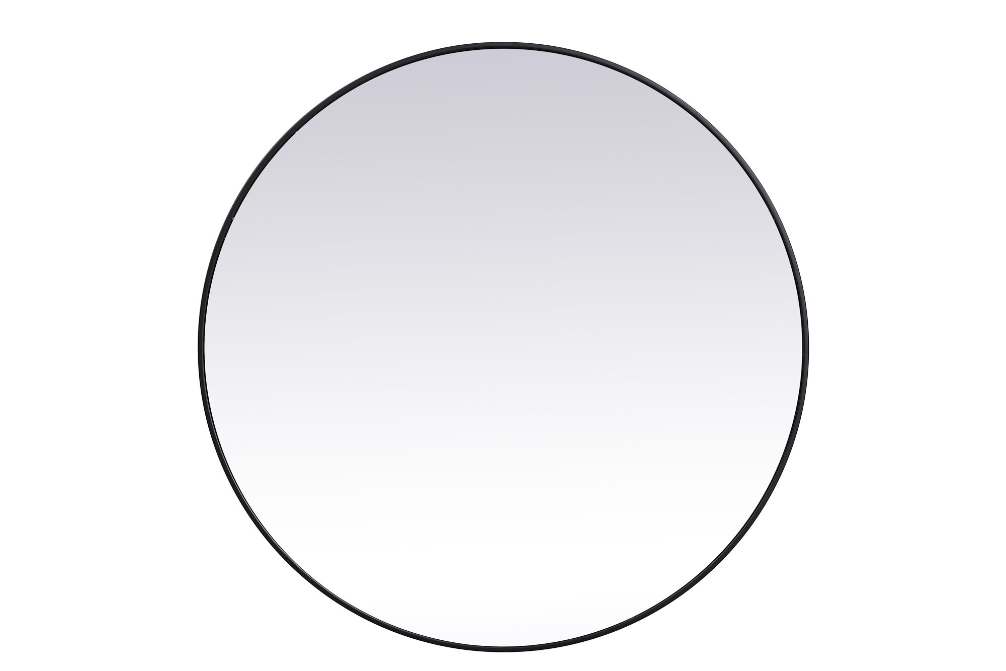 Image 3 45-in W x 45-in H Metal Frame Round Wall Mirror in Black more views