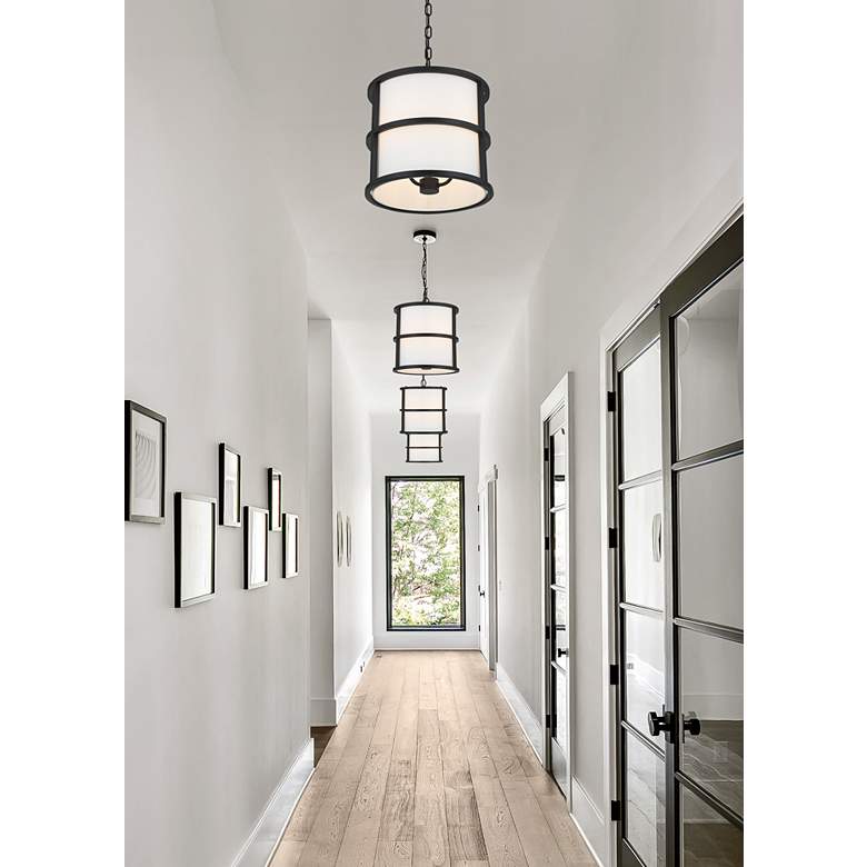 Image 1 Brian Patrick Flynn for Crystorama Hulton 3 Light Matte Black Pendant in scene
