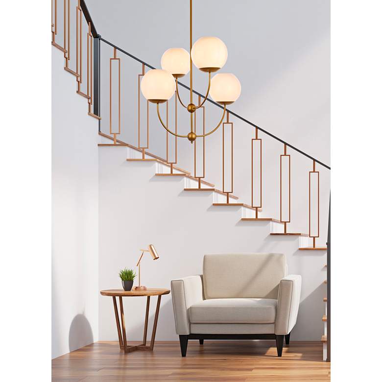 Image 1 Lennon 31 1/2" Wide Brass 4-Light Pendant in scene